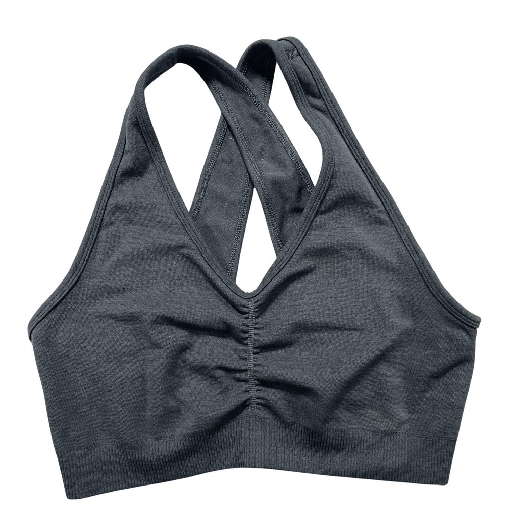 Alphalete Bra Womens Medium Gray Crossback Sports Bra Yoga Gym Running Workout